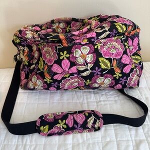 Vera Bradley Weekender Duffle | Pink and Black Floral